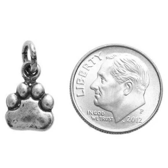 BEAR (MAYBE YOGI'S) PAW PRINT CHARM IN STERLING SILVER. - Picture 2 of 2